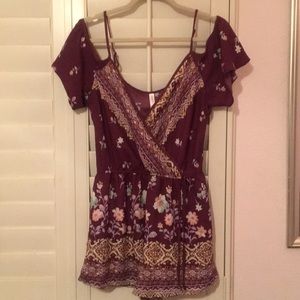 Purple Floral Romper